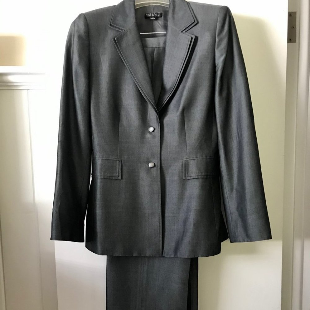 Tahari Gray Pantsuit
